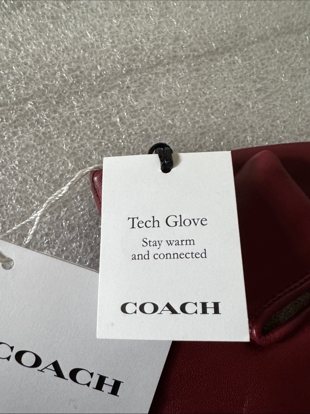 NWT Cherry Tech Coach Leather Touchscreen Gloves with Signature Charm - Picture 10 of 16